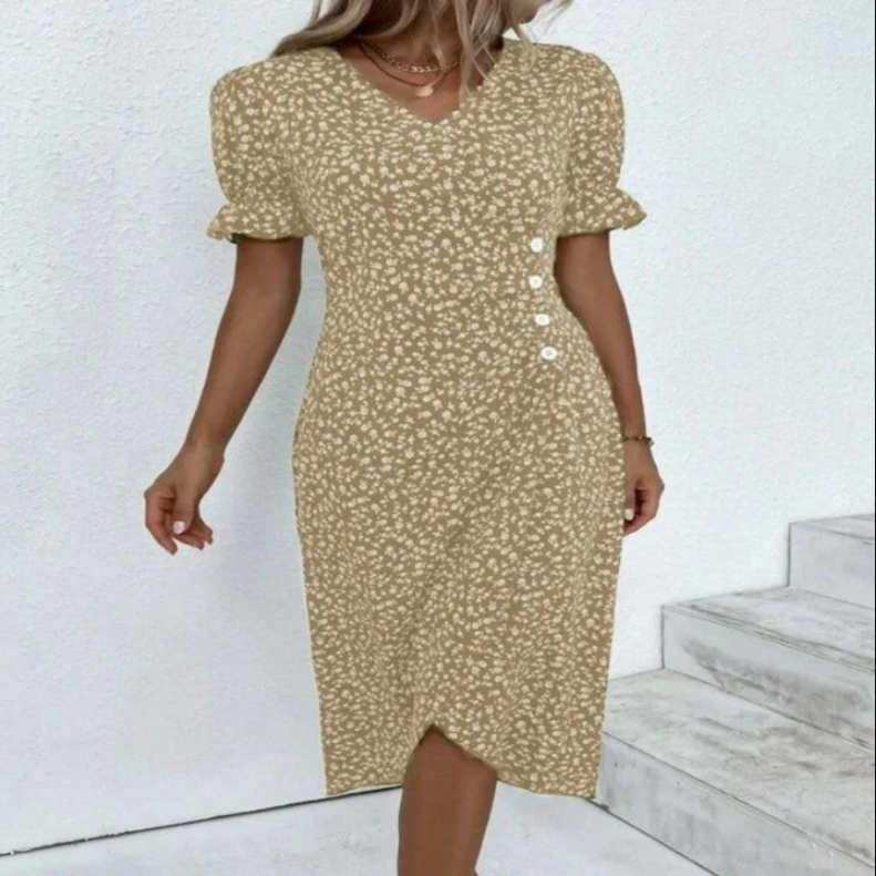 Amalia - schickes midi-wickelkleid für damen pure eleganz
