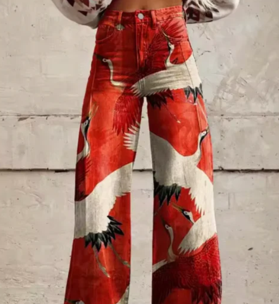 Anzhela – weite hose mit buntem print