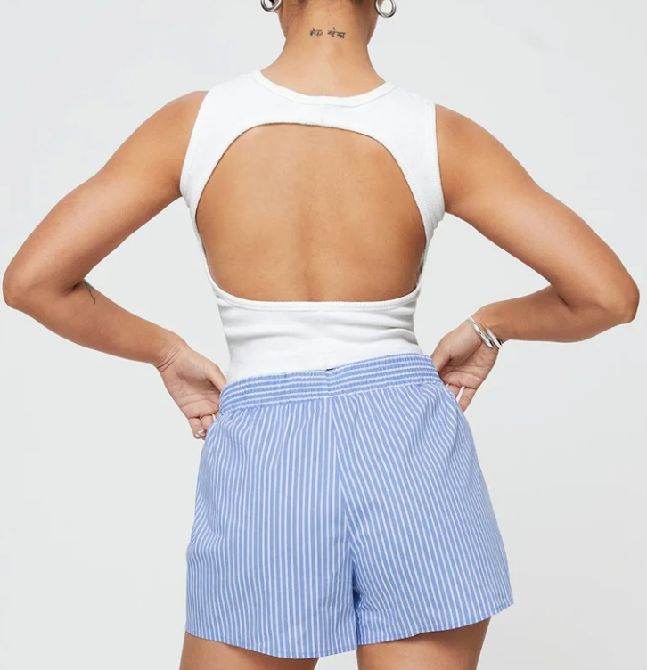 Damen Gestreifte Baumwoll-Boxershorts – Atmungsaktive Lounge-Passform