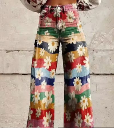 Anzhela – weite hose mit buntem print