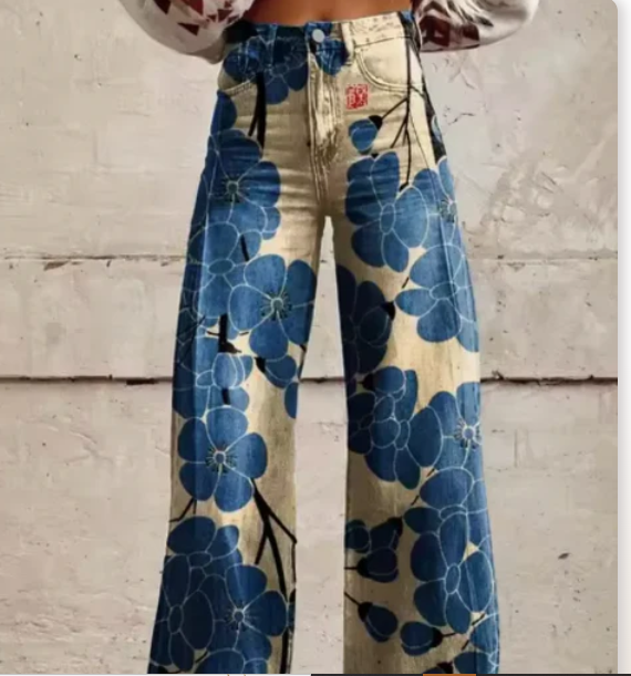 Anzhela – weite hose mit buntem print