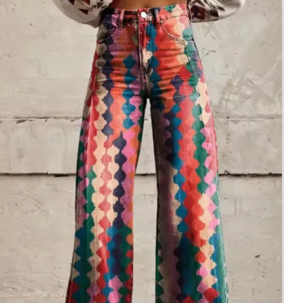Anzhela – weite hose mit buntem print