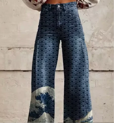Anzhela – weite hose mit buntem print