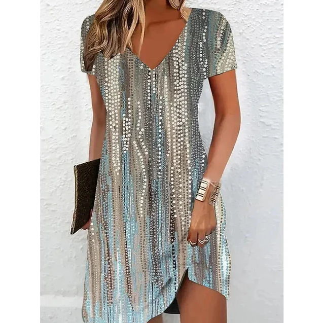 Bianca – beiges glitzer-cocktailkleid