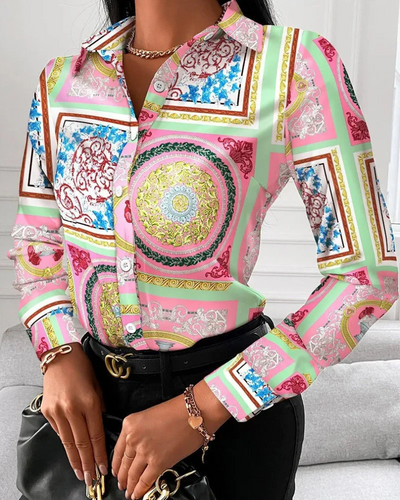 Retro-inspirierte bluse mit zeitloser eleganz für damen