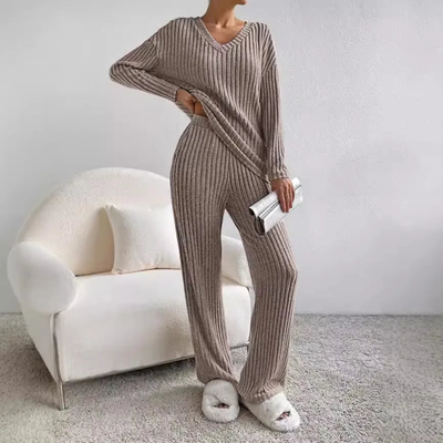 Daphne – stilvolles zweiteiliges Set mit geripptem design für damen