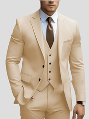 Christoph | Herren Dreiteiliger Formeller Büroanzug-Set – Beige