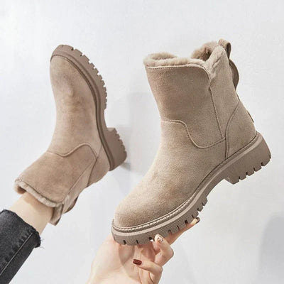 Mit wolle gefütterte reißverschlussstiefel für damen