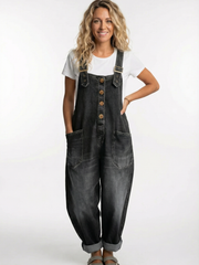 Sommer Jumpsuit Damen | Jeans Overall & Lässig – Schwarz