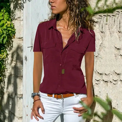 Burgunderfarbene hemdbluse - Fiona