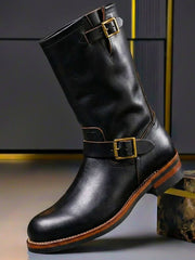 Stiefel Herren mit Schnallen Vintage – Schwarz