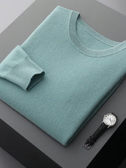 Benjamin | Herren Klassischer Pullover mit Rundhalsausschnitt – Türkis