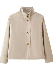 Übergangsjacke Damen | Jacke Damen | Stehkragen für eleganten Schutz – Khaki