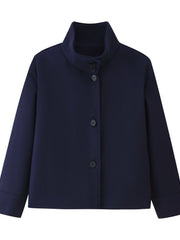 Übergangsjacke Damen | Jacke Damen | Stehkragen für eleganten Schutz – Dunkelblau
