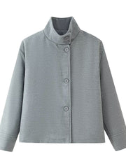 Übergangsjacke Damen | Jacke Damen | Stehkragen für eleganten Schutz – Grau