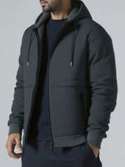 Übergangsjacke Herren | Zip Hoodie Herren | Kapuze & Wärmekomfort – Grau