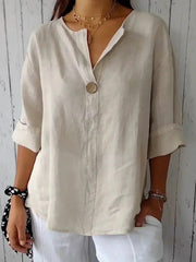 V Ausschnitt Bluse Damen | Lässig & Elegant – Beige