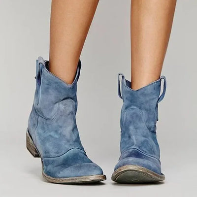 Westernstiefel aus leder für damen im vintage-stil