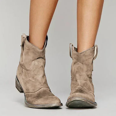 Westernstiefel aus leder für damen im vintage-stil