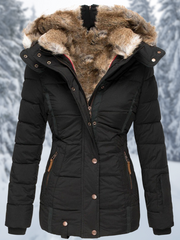 Damenjacke mit Kapuze und Taschen – Schwarz