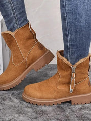 Winterstiefel Damen | Profilsohle für starken Grip | Damen Winterboots – Braun