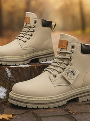 Winterstiefel Herren | Trekkingschuhe für Herren | Rutschfeste Profilsohle für sicheren Halt – Grau