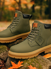Winterstiefel Herren | Trekkingschuhe für Herren | Rutschfeste Profilsohle für sicheren Halt – Grün