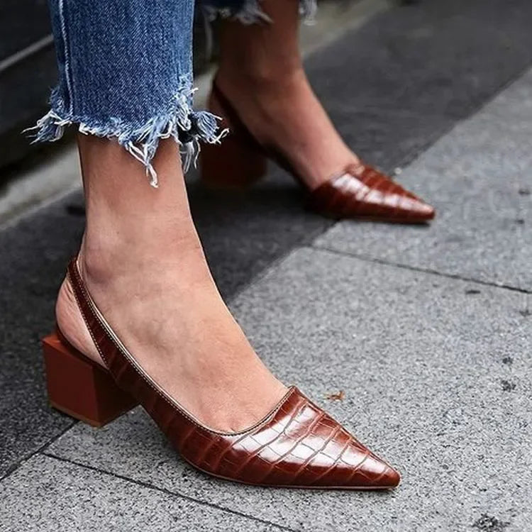 Elegante Slingback-Pumps mit Blockabsatz