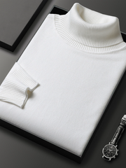 Armin | Herren Lässiger Rollkragenpullover für den Frühling – Weiß