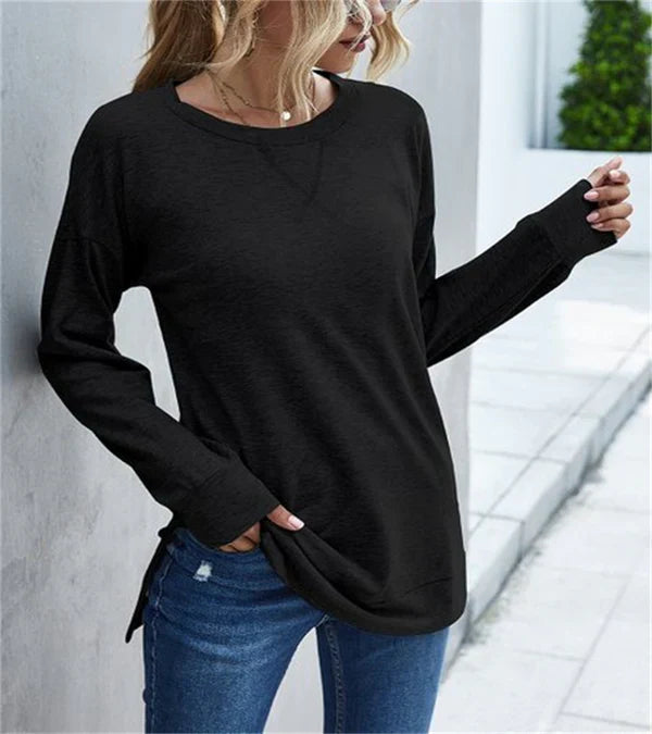 Fable - frühlings-langarmshirt in volltonfarbe