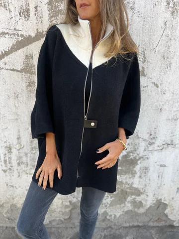 Lässige Jacke mit Stehkragen und Reißverschluss