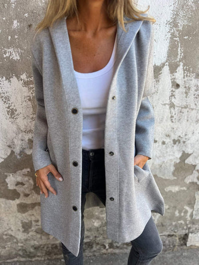 ELISA | Lässiger einreihiger Blazer mit Kapuze
