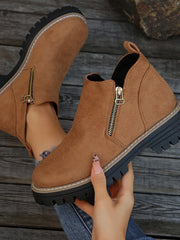 Stephanie | Elegante Und Moderne Plateau Stiefeletten – Braun
