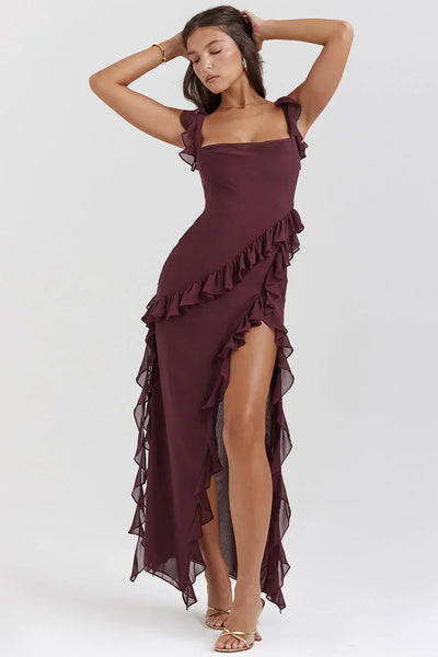 Tezari – Elegantes Maxikleid mit Rüschenbesatz