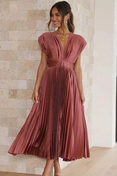 Flurina – aisha plissee-midikleid für einen eleganten look