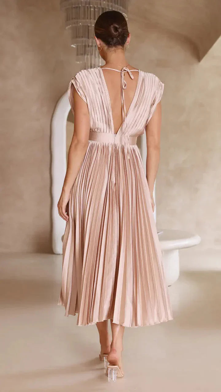 Flurina – aisha plissee-midikleid für einen eleganten look