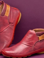Diana | Elegante Und Moderne Leder Stiefeletten – Rot