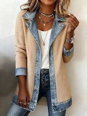 Zyrelle - Legerer Strickcardigan mit Knopfleiste – Aprikose