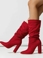 Isabella | Lässige Slouchy-Stiefel Für Damen – Rot
