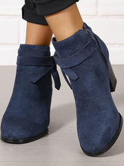 Lea | Elegante Und Moderne Stiefeletten Mit Schleifen-Detail – Blau