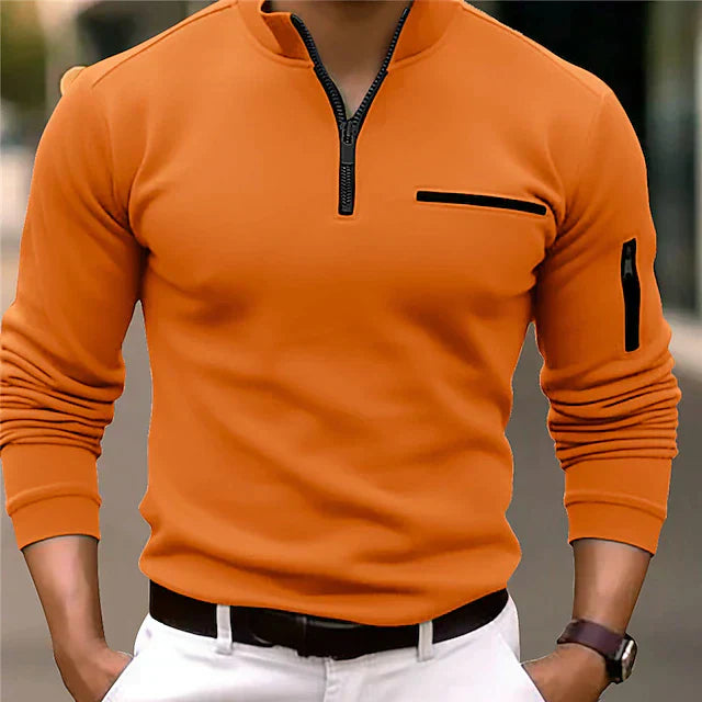 Benedek – raffiniertes herren-poloshirt mit stehkragen