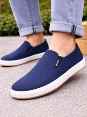 Bequeme Herren Komfortsohle Sneaker Zum Reinschlüpfen – Blau