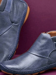 Pellucid | Damen Stiefelette mit Riemenverschluss – Mineralblau