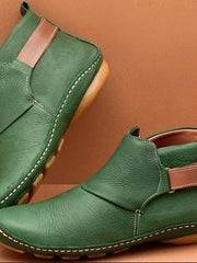 Pellucid | Damen Stiefelette mit Riemenverschluss – Eukalyptusgrün