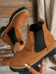Mehetabel | Damen Stiefeletten mit Plateausohle – Dunkelbraun