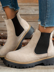 Mehetabel | Damen Stiefeletten mit Plateausohle – Beige