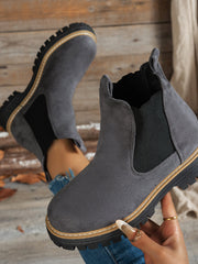 Mehetabel | Damen Stiefeletten mit Plateausohle – Grau