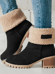 Delancey | Damen Stiefeletten gefüttert mit Blockabsatz – Schwarz