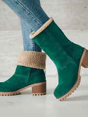 Delancey | Damen Stiefeletten gefüttert mit Blockabsatz – Grün