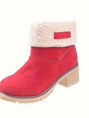 Delancey | Damen Stiefeletten gefüttert mit Blockabsatz – Rot